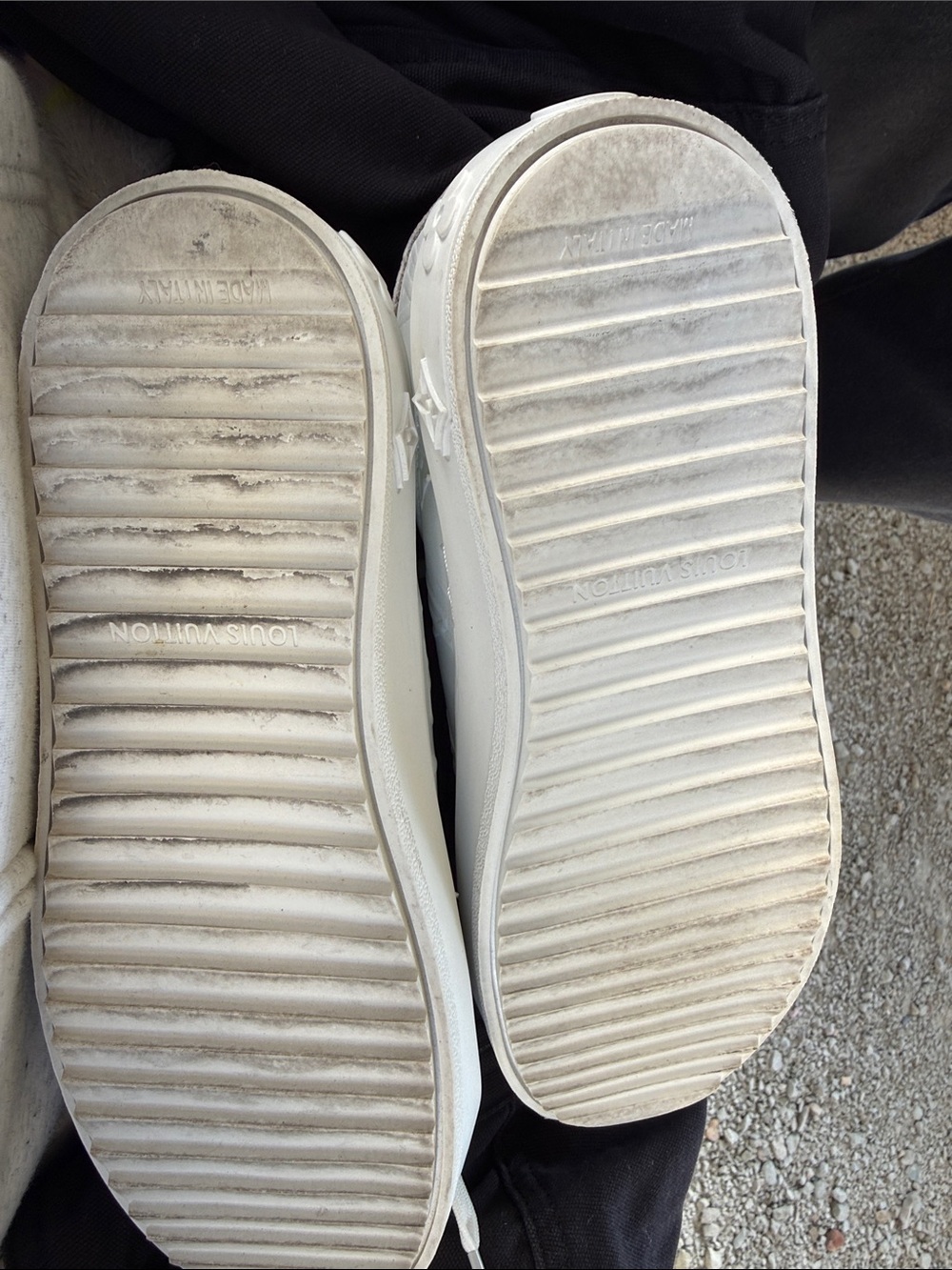 Louis Vuitton White Embossed Monogram Low-Top Sneakers - Picture 3 of 3
